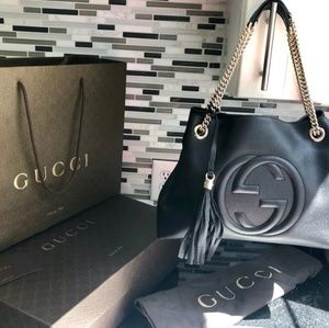 Authentic Black Gucci Handbag
